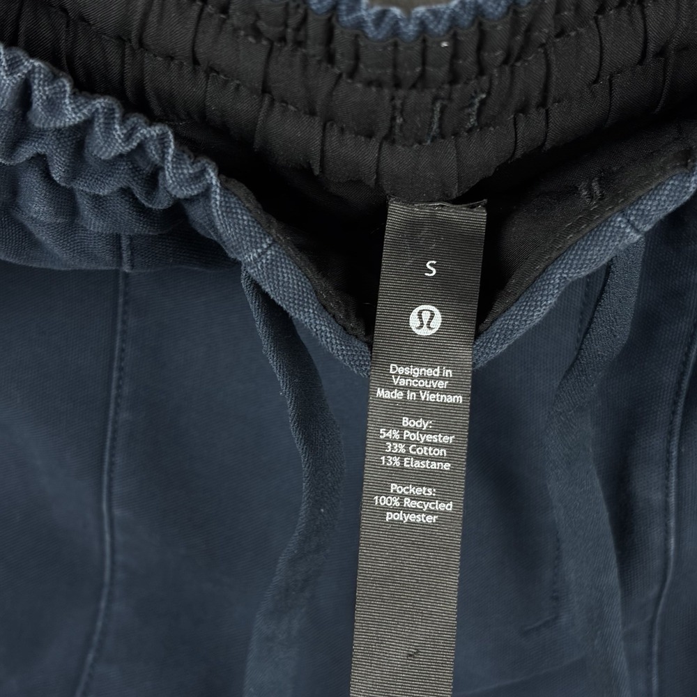 Lululemon Utilitech Canvas Pants Mens Small Navy Blue Bowline Stretch Tapered - Picture 6 of 11